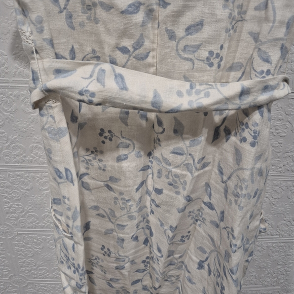 Reformation Lili Linen Floral Ruffle Sleeve Dress - Picture 10 of 14